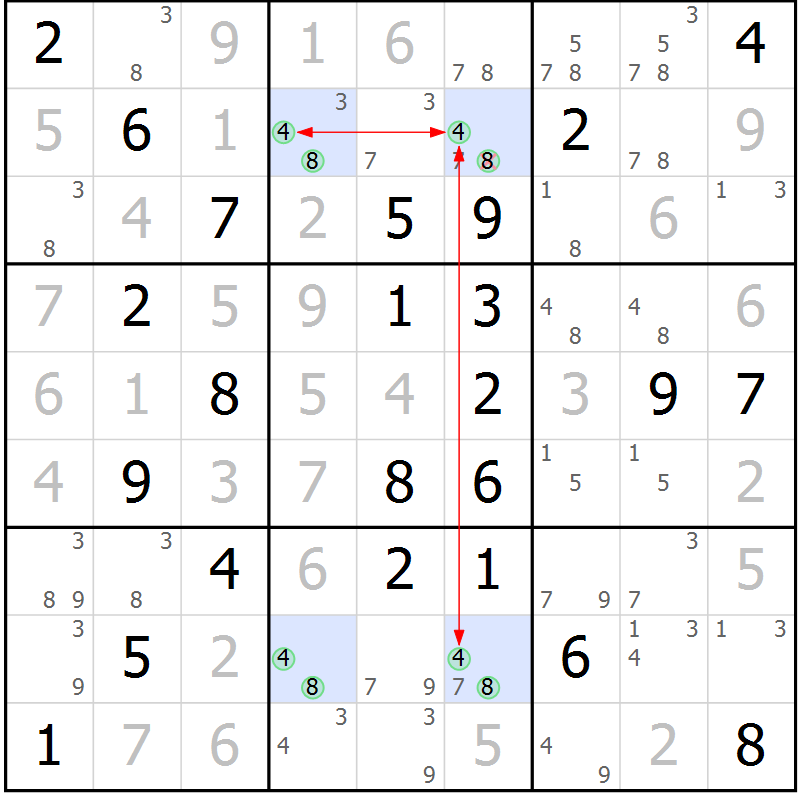 Position des candidats pour la solution de la Gr 52 page 55 du magazine de sudoku Maestro n° 087