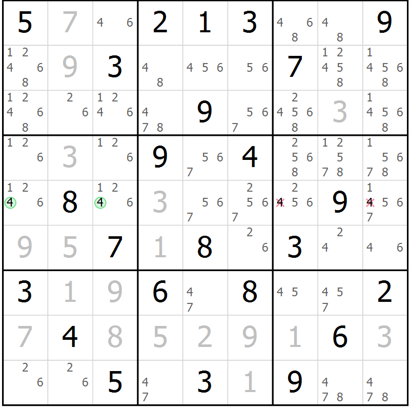 Position des candidats pour la solution de la Gr 62 page 65 du magazine de sudoku Maestro n° 087