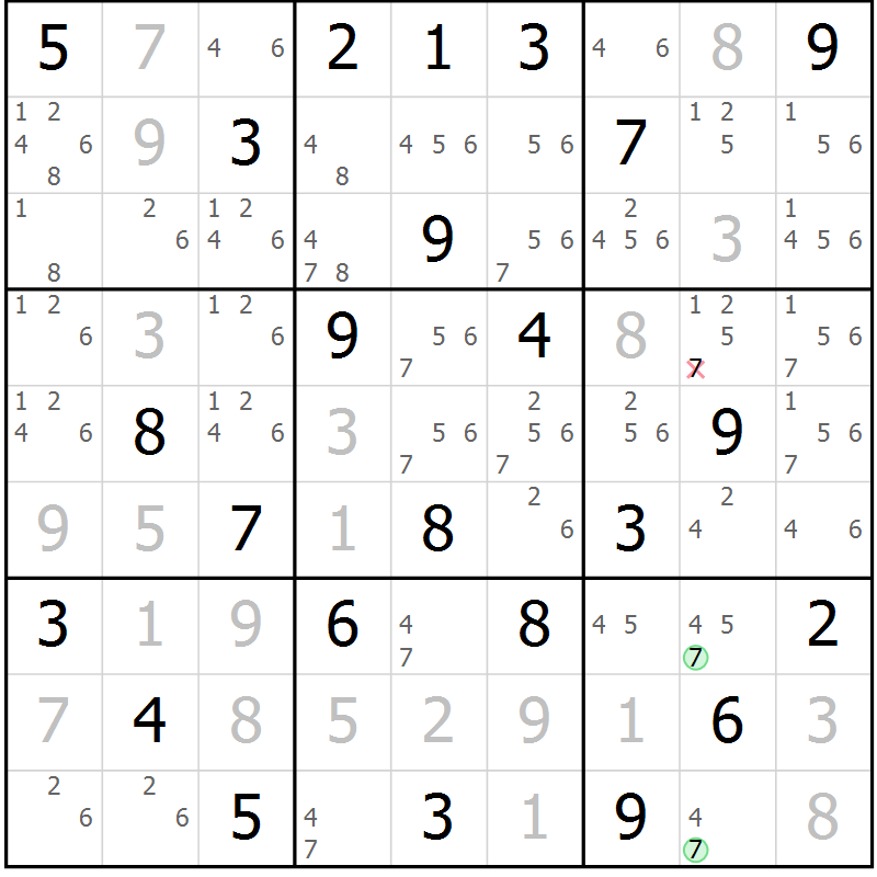Position des candidats pour la solution de la Gr 62 page 65 du magazine de sudoku Maestro n° 087