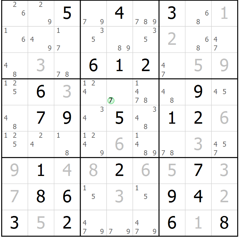 Position des candidats pour la solution de la Gr 66 page 69 du magazine de sudoku Maestro n° 087