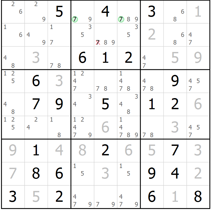 Position des candidats pour la solution de la Gr 66 page 69 du magazine de sudoku Maestro n° 087