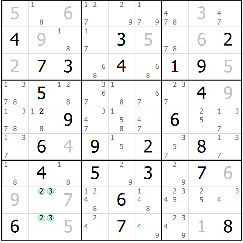 Position des candidats pour la solution de la Gr 68 page 71 du magazine de sudoku Maestro n° 087