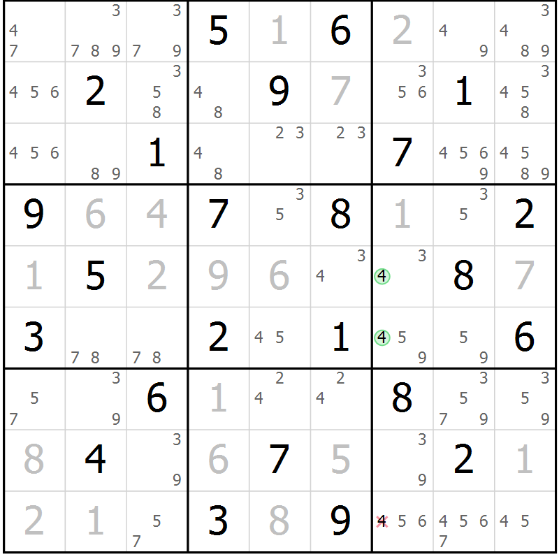 Position des candidats pour la solution de la Gr 71 page 74 du magazine de sudoku Maestro n° 087
