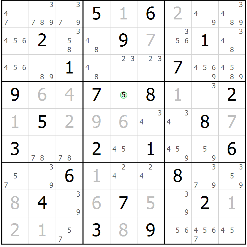 Position des candidats pour la solution de la Gr 71 page 74 du magazine de sudoku Maestro n° 087