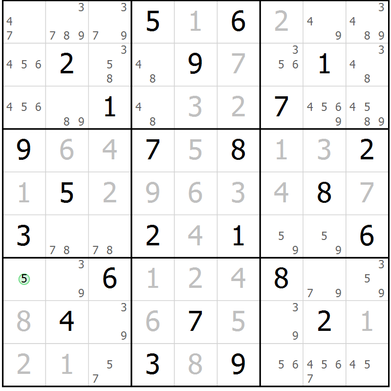 Position des candidats pour la solution de la Gr 71 page 74 du magazine de sudoku Maestro n° 087