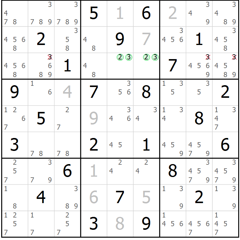 Position des candidats pour la solution de la Gr 71 page 74 du magazine de sudoku Maestro n° 087