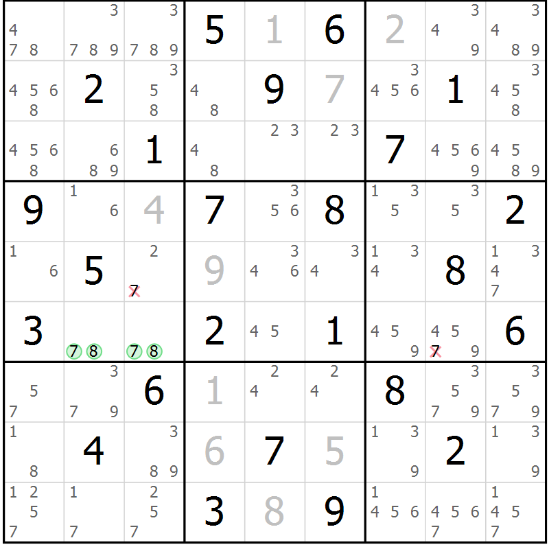Position des candidats pour la solution de la Gr 71 page 74 du magazine de sudoku Maestro n° 087