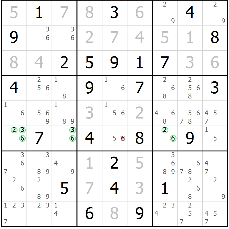 Position des candidats pour la solution de la Gr 72 page 75 du magazine de sudoku Maestro n° 087