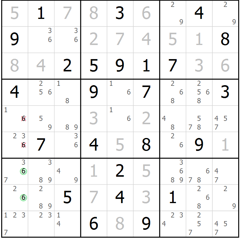 Position des candidats pour la solution de la Gr 72 page 75 du magazine de sudoku Maestro n° 087