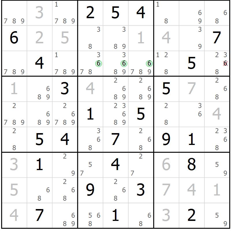 Position des candidats pour la solution de la Gr 74 page 77 du magazine de sudoku Maestro n° 087