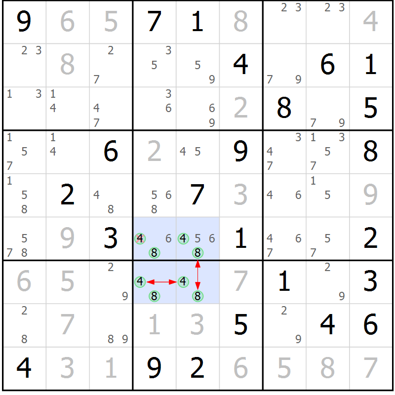 Position des candidats pour la solution de la Gr 83 page 86 du magazine de sudoku Maestro n° 087