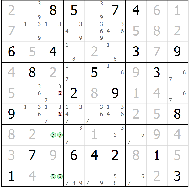 Position des candidats pour la solution de la Gr 11 page 14 du magazine de sudoku Maestro n° 094