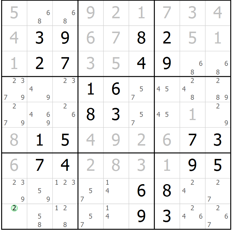 Position des candidats pour la solution de la Gr 12 page 15 du magazine de sudoku Maestro n° 094