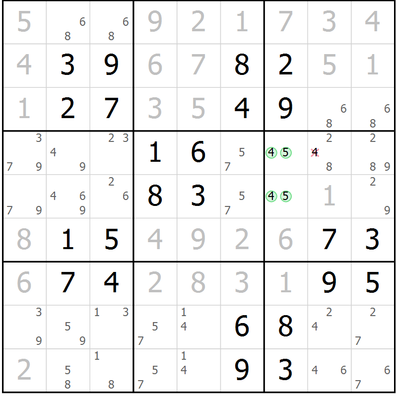 Position des candidats pour la solution de la Gr 12 page 15 du magazine de sudoku Maestro n° 094