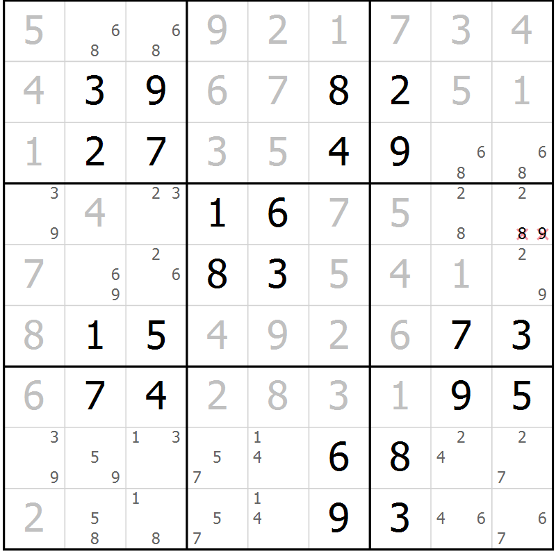 Position des candidats pour la solution de la Gr 12 page 15 du magazine de sudoku Maestro n° 094