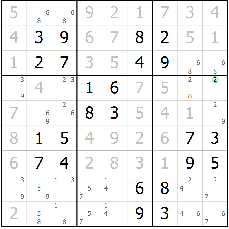 Position des candidats pour la solution de la Gr 12 page 15 du magazine de sudoku Maestro n° 094