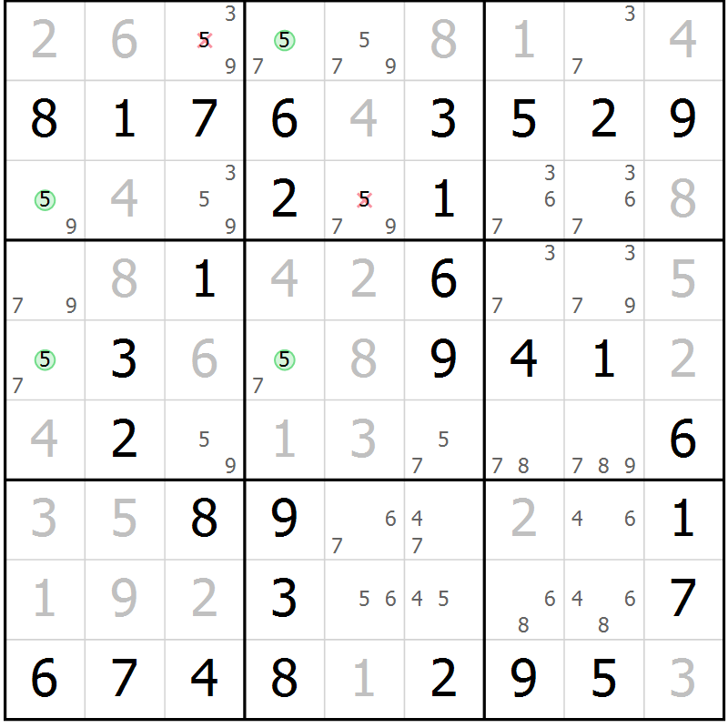 Position des candidats pour la solution de la Gr 14 page 17 du magazine de sudoku Maestro n° 094