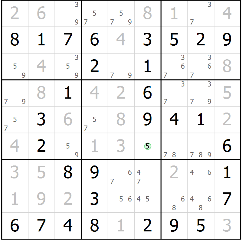 Position des candidats pour la solution de la Gr 14 page 17 du magazine de sudoku Maestro n° 094