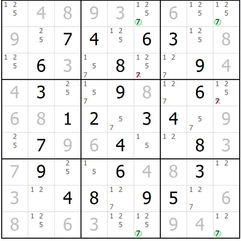 Position des candidats pour la solution de la Gr 15 page 18 du magazine de sudoku Maestro n° 094