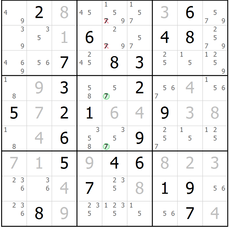 Position des candidats pour la solution de la Gr 21 page 24 du magazine de sudoku Maestro n° 094