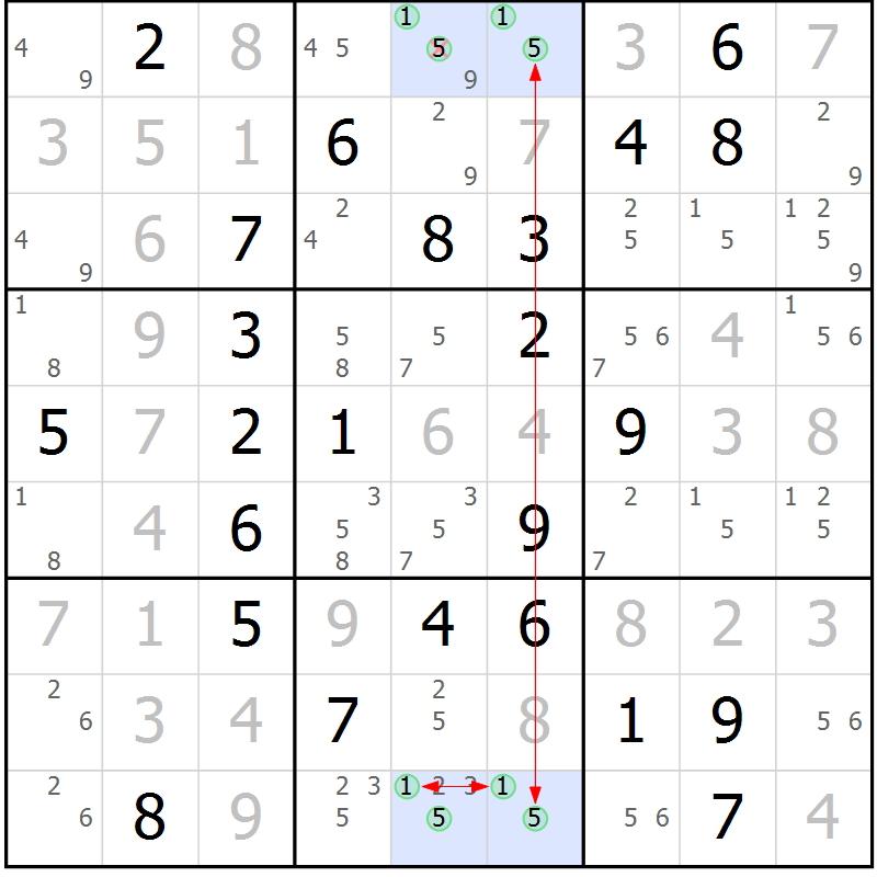Position des candidats pour la solution de la Gr 21 page 24 du magazine de sudoku Maestro n° 094