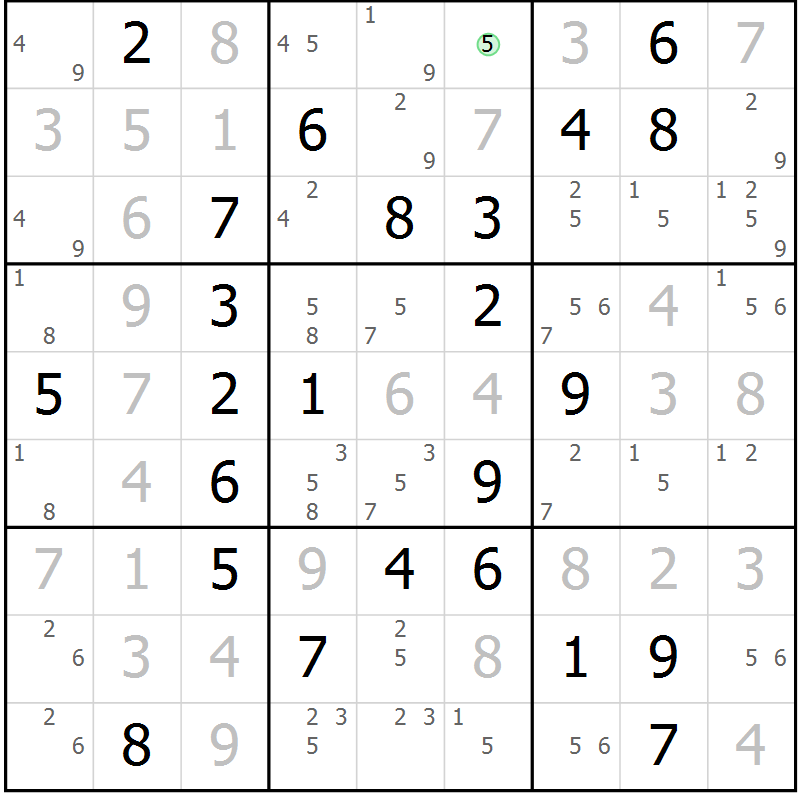 Position des candidats pour la solution de la Gr 21 page 24 du magazine de sudoku Maestro n° 094