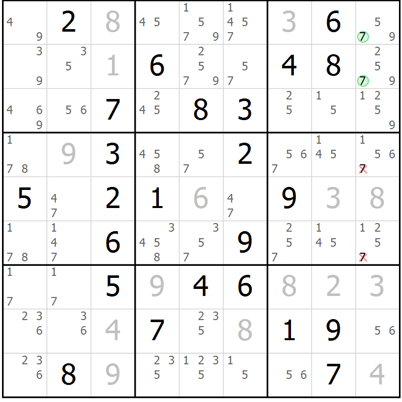 Position des candidats pour la solution de la Gr 21 page 24 du magazine de sudoku Maestro n° 094