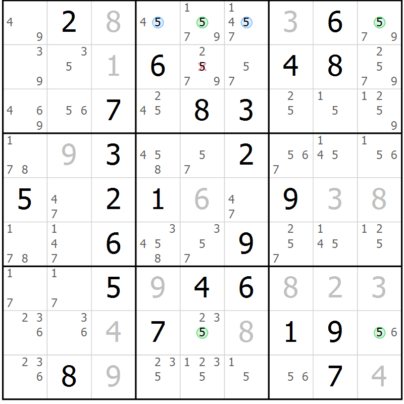 Position des candidats pour la solution de la Gr 21 page 24 du magazine de sudoku Maestro n° 094