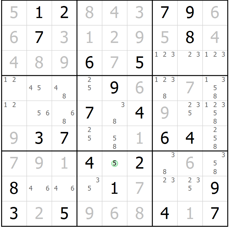 Position des candidats pour la solution de la Gr 23 page 26 du magazine de sudoku Maestro n° 094