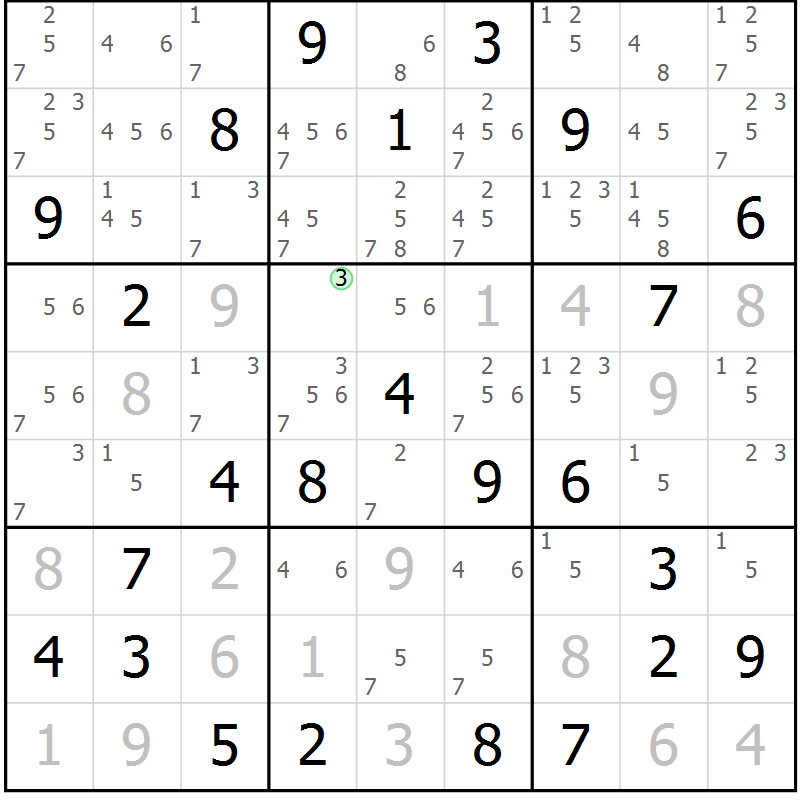 Position des candidats pour la solution de la Gr 24 page 27 du magazine de sudoku Maestro n° 094