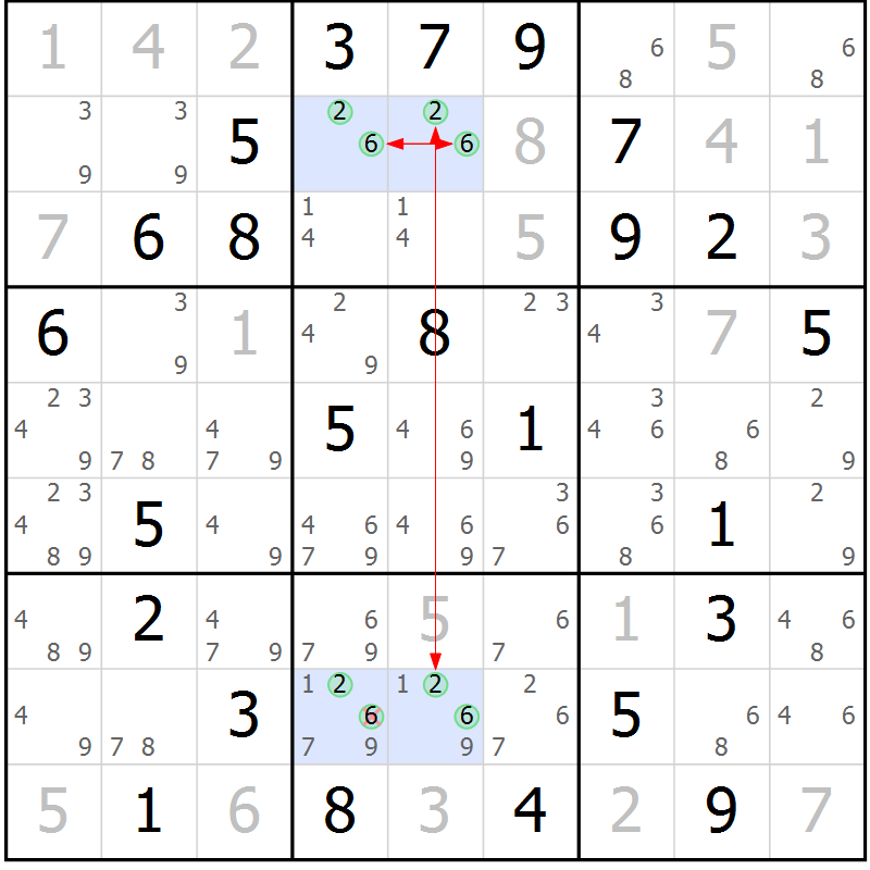 Position des candidats pour la solution de la Gr 28 page 31 du magazine de sudoku Maestro n° 094