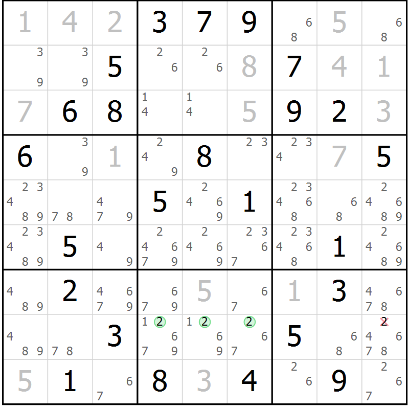 Position des candidats pour la solution de la Gr 28 page 31 du magazine de sudoku Maestro n° 094