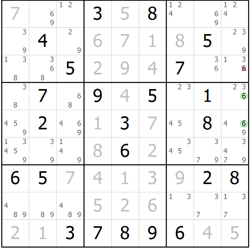 Position des candidats pour la solution de la Gr 32 page 35 du magazine de sudoku Maestro n° 094