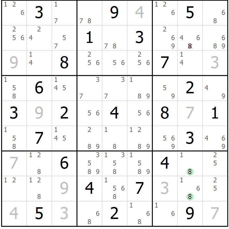 Position des candidats pour la solution de la Gr 34 page 37 du magazine de sudoku Maestro n° 094