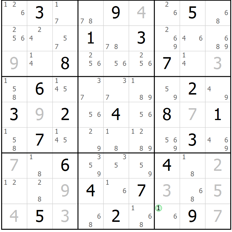 Position des candidats pour la solution de la Gr 34 page 37 du magazine de sudoku Maestro n° 094