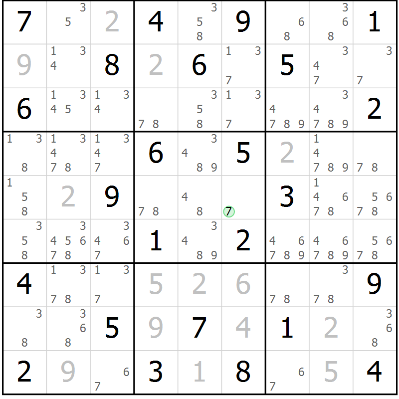 Position des candidats pour la solution de la Gr 35 page 38 du magazine de sudoku Maestro n° 094