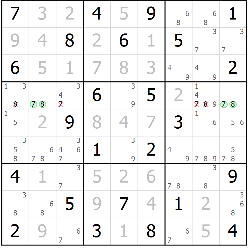 Position des candidats pour la solution de la Gr 35 page 38 du magazine de sudoku Maestro n° 094