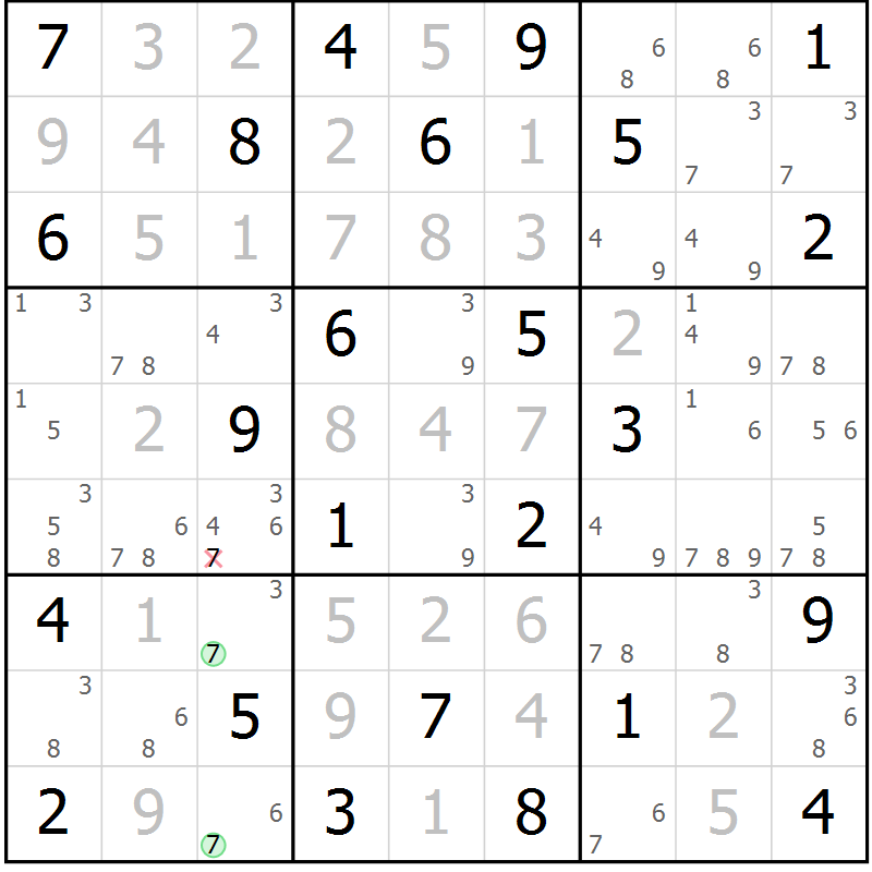 Position des candidats pour la solution de la Gr 35 page 38 du magazine de sudoku Maestro n° 094