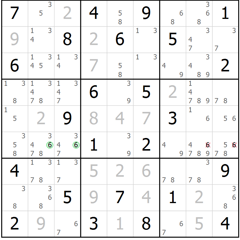 Position des candidats pour la solution de la Gr 35 page 38 du magazine de sudoku Maestro n° 094