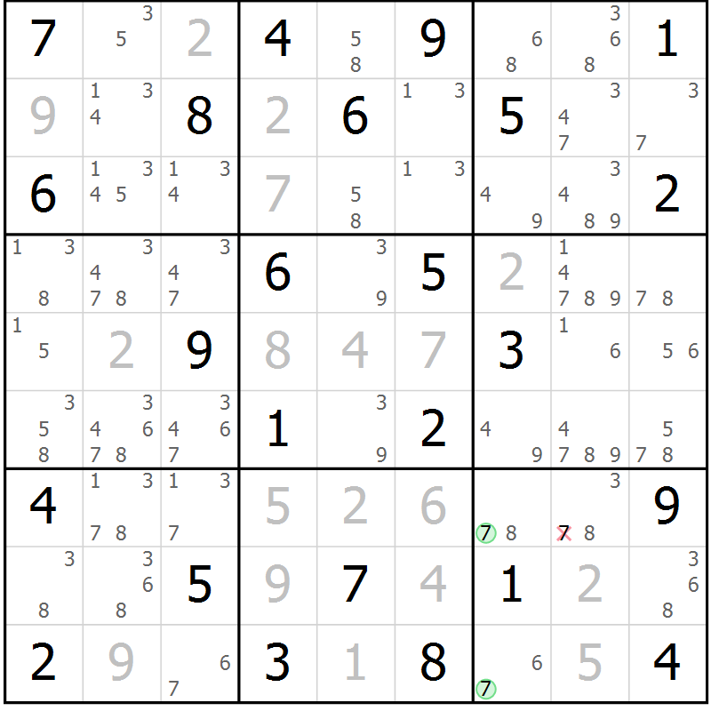 Position des candidats pour la solution de la Gr 35 page 38 du magazine de sudoku Maestro n° 094