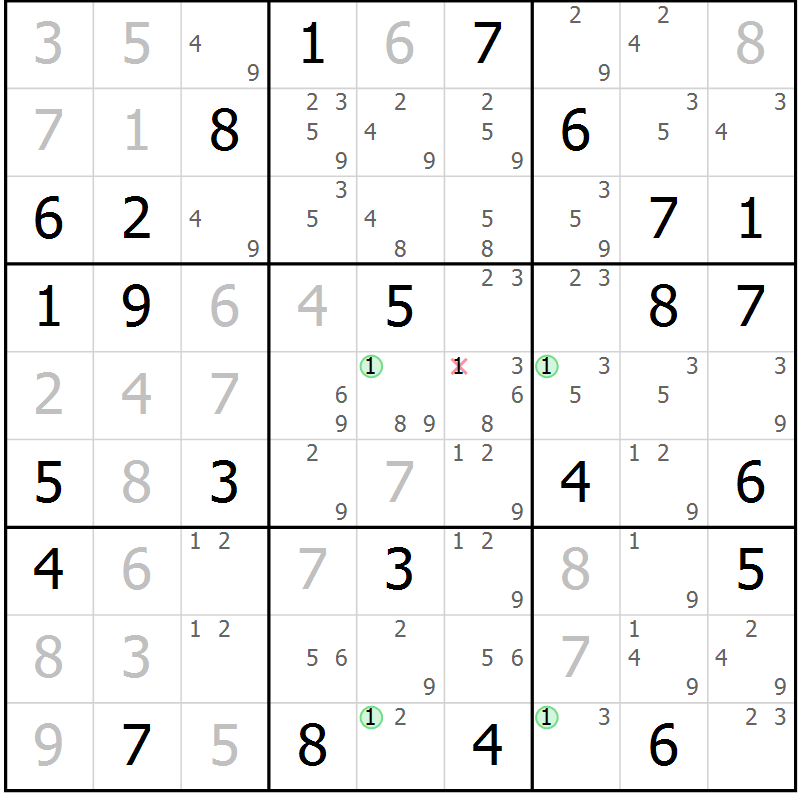 Position des candidats pour la solution de la Gr 37 page 40 du magazine de sudoku Maestro n° 094