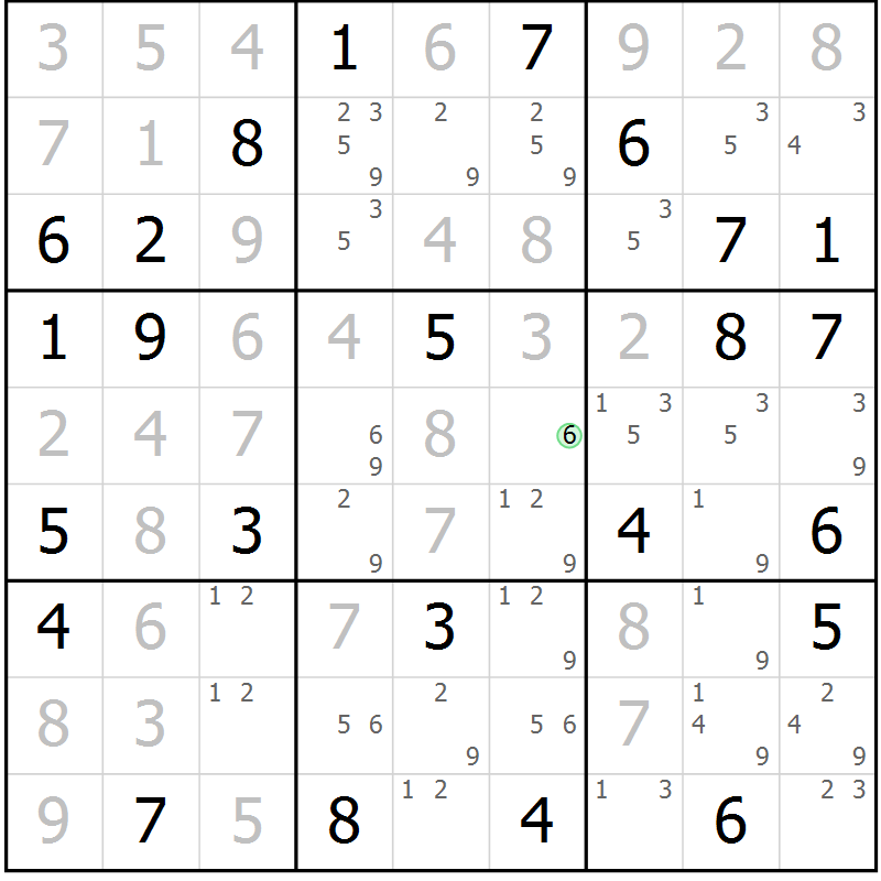 Position des candidats pour la solution de la Gr 37 page 40 du magazine de sudoku Maestro n° 094