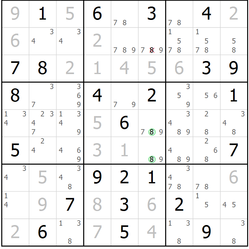 Position des candidats pour la solution de la Gr 41 page 44 du magazine de sudoku Maestro n° 094