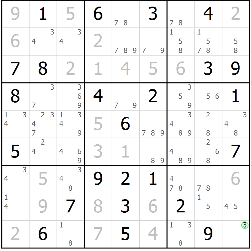 Position des candidats pour la solution de la Gr 41 page 44 du magazine de sudoku Maestro n° 094