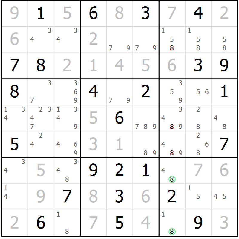 Position des candidats pour la solution de la Gr 41 page 44 du magazine de sudoku Maestro n° 094