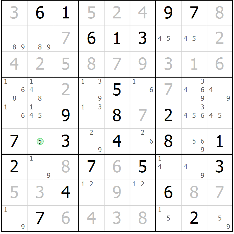 Position des candidats pour la solution de la Gr 42 page 45 du magazine de sudoku Maestro n° 094