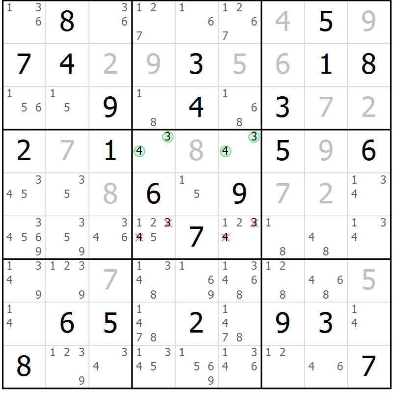 Position des candidats pour la solution de la Gr 44 page 47 du magazine de sudoku Maestro n° 094