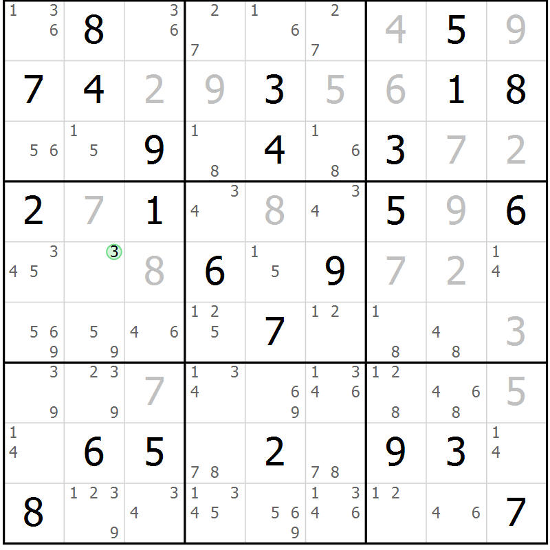 Position des candidats pour la solution de la Gr 44 page 47 du magazine de sudoku Maestro n° 094