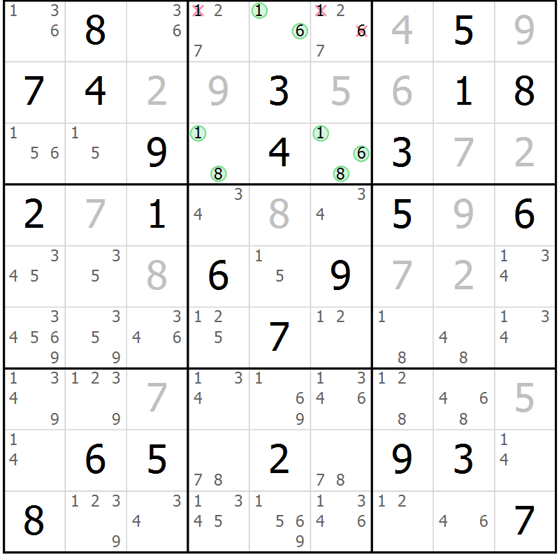 Position des candidats pour la solution de la Gr 44 page 47 du magazine de sudoku Maestro n° 094