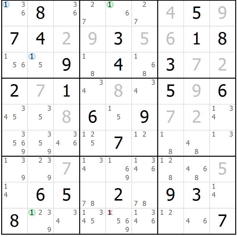 Position des candidats pour la solution de la Gr 44 page 47 du magazine de sudoku Maestro n° 094